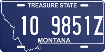 MT license plate 109851Z