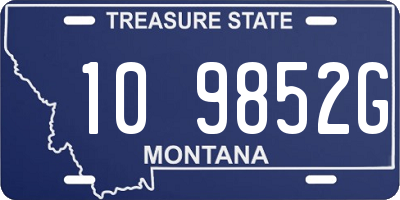 MT license plate 109852G