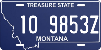 MT license plate 109853Z