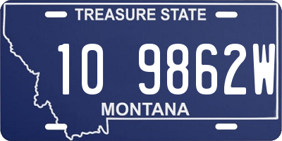 MT license plate 109862W