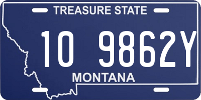 MT license plate 109862Y