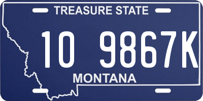 MT license plate 109867K