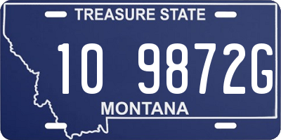 MT license plate 109872G