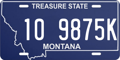 MT license plate 109875K