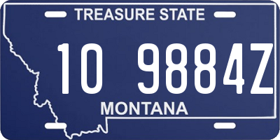 MT license plate 109884Z