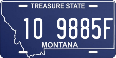 MT license plate 109885F