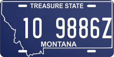 MT license plate 109886Z