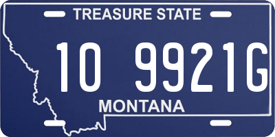 MT license plate 109921G