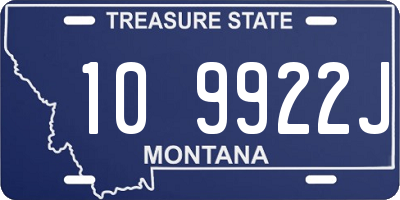 MT license plate 109922J