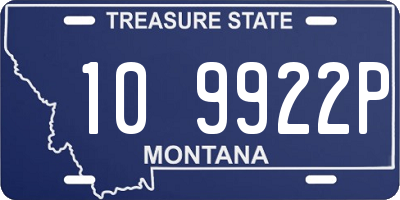 MT license plate 109922P