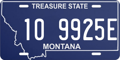 MT license plate 109925E