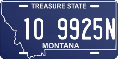 MT license plate 109925N