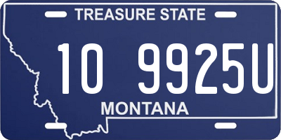 MT license plate 109925U