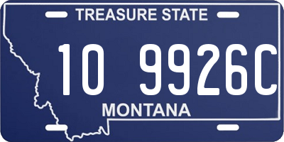 MT license plate 109926C