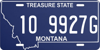 MT license plate 109927G