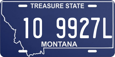 MT license plate 109927L