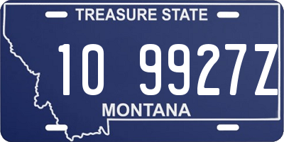 MT license plate 109927Z