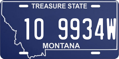 MT license plate 109934W