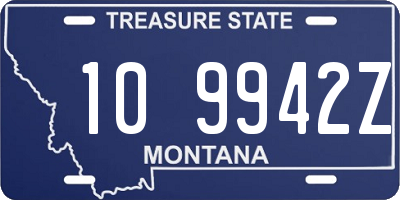 MT license plate 109942Z