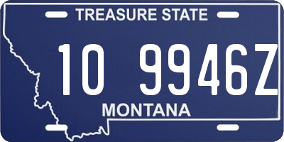 MT license plate 109946Z