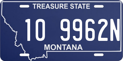 MT license plate 109962N