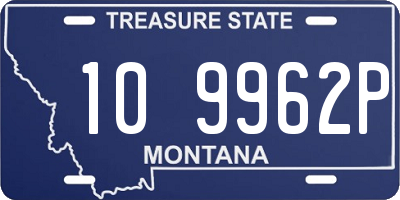 MT license plate 109962P