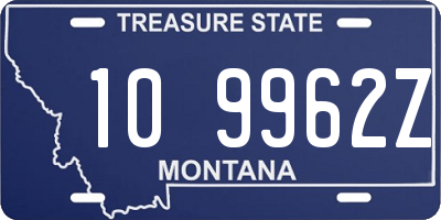 MT license plate 109962Z