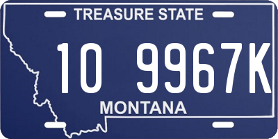 MT license plate 109967K