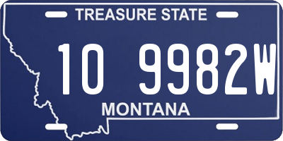 MT license plate 109982W