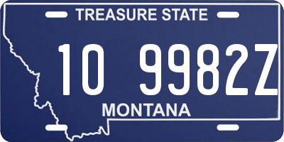 MT license plate 109982Z