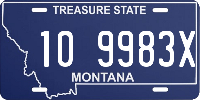 MT license plate 109983X