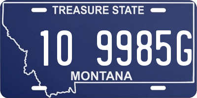 MT license plate 109985G