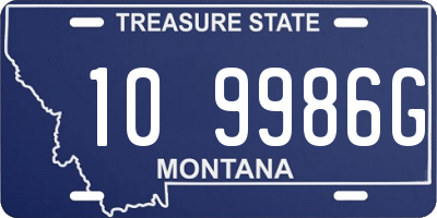 MT license plate 109986G