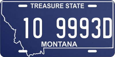 MT license plate 109993D