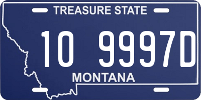 MT license plate 109997D