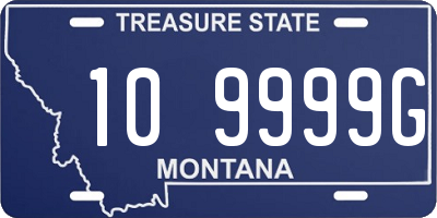 MT license plate 109999G