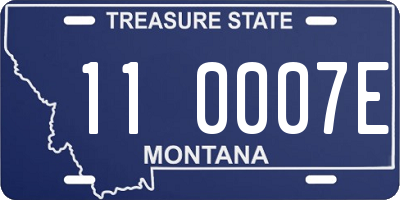 MT license plate 110007E