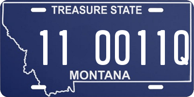 MT license plate 110011Q