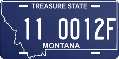 MT license plate 110012F