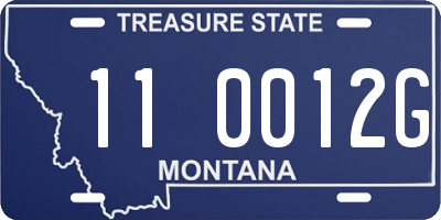 MT license plate 110012G