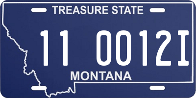 MT license plate 110012I