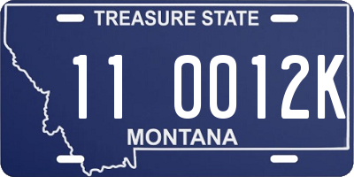 MT license plate 110012K