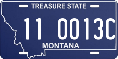 MT license plate 110013C