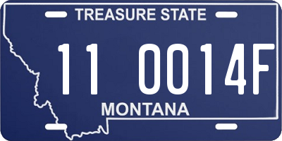 MT license plate 110014F