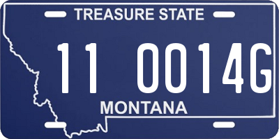 MT license plate 110014G