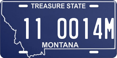 MT license plate 110014M