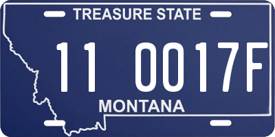 MT license plate 110017F