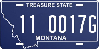 MT license plate 110017G