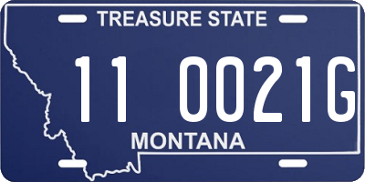 MT license plate 110021G