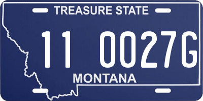 MT license plate 110027G